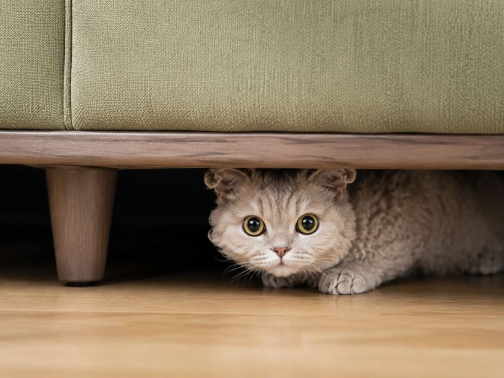 Cat playing hide-and-seek