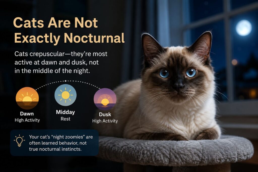 Cats Are Not Exactly Nocturnal